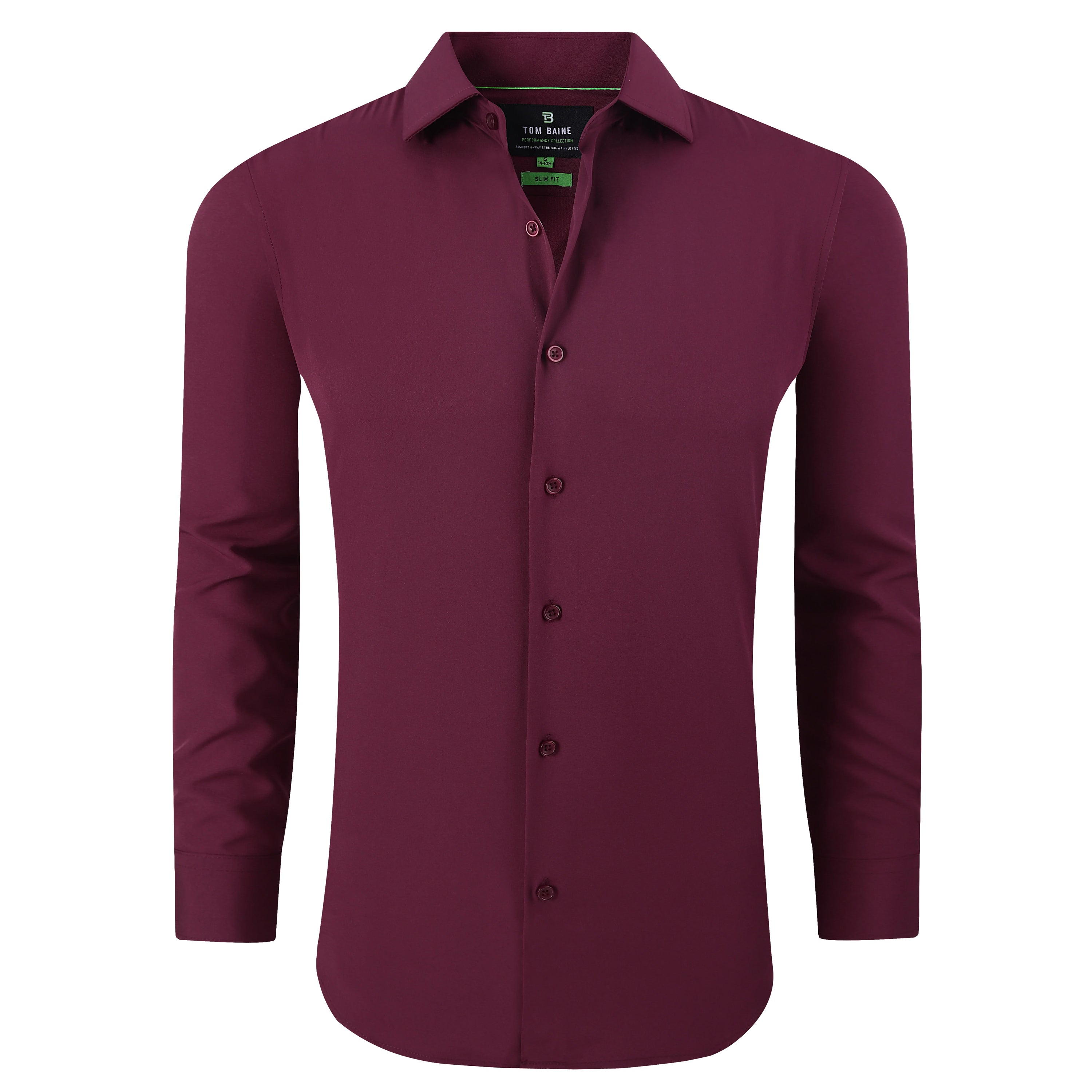 

Рубашка на пуговицах Tom Baine Performance Stretch Solid, цвет burgundy