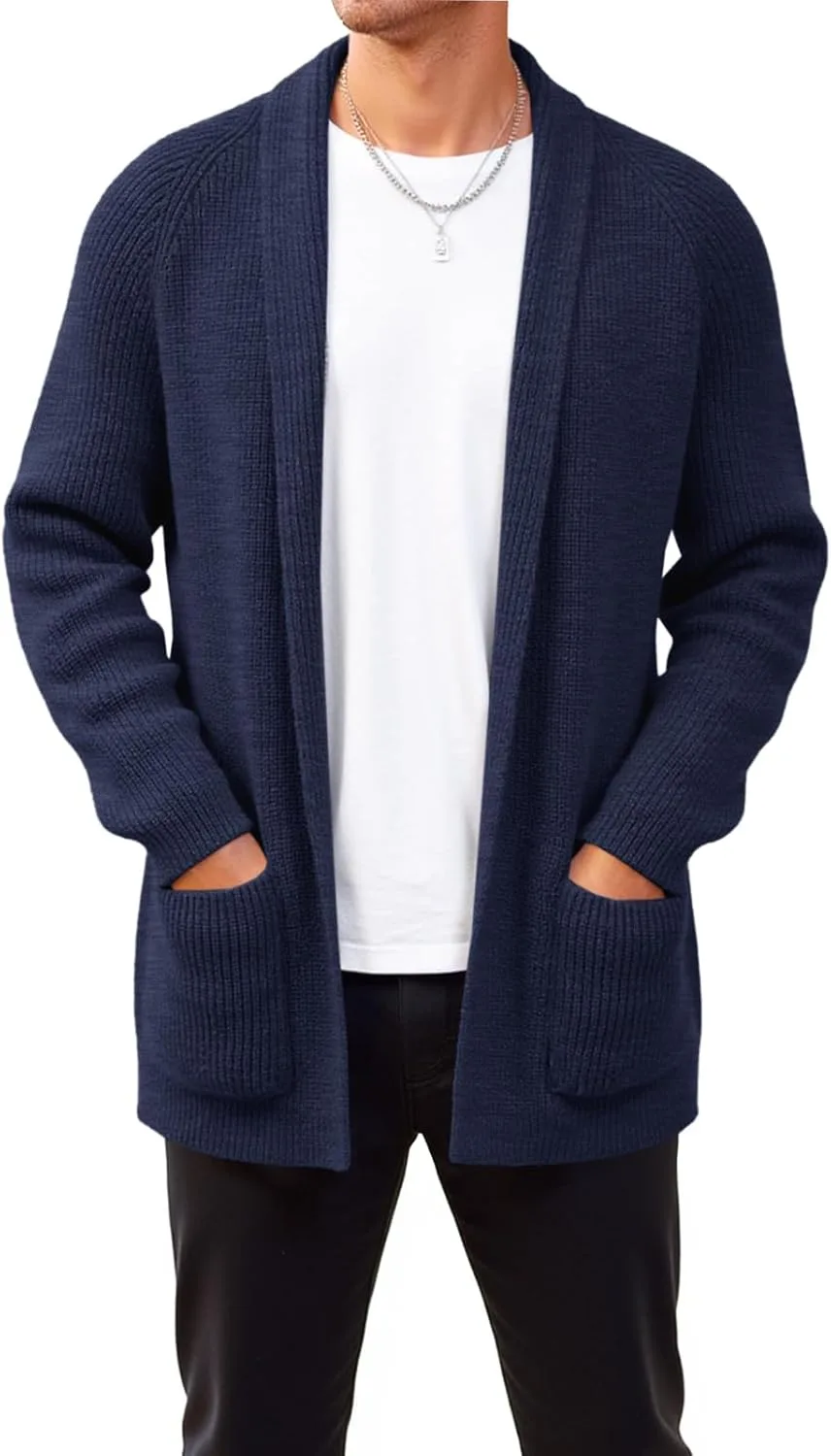 

Runcati мужской кардиган с шалью воротником, вязаный, на пуговицах