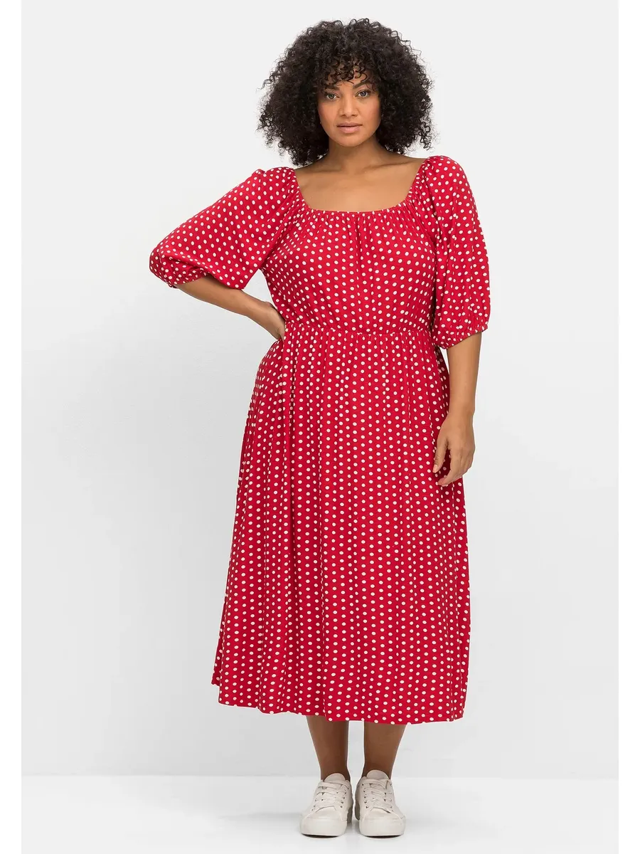 

Трикотажное платье sheego by Joe Brown "Большие размеры" в горошек и квадратным вырезом Sheego By Joe Browns, цвет Rot Gemustert