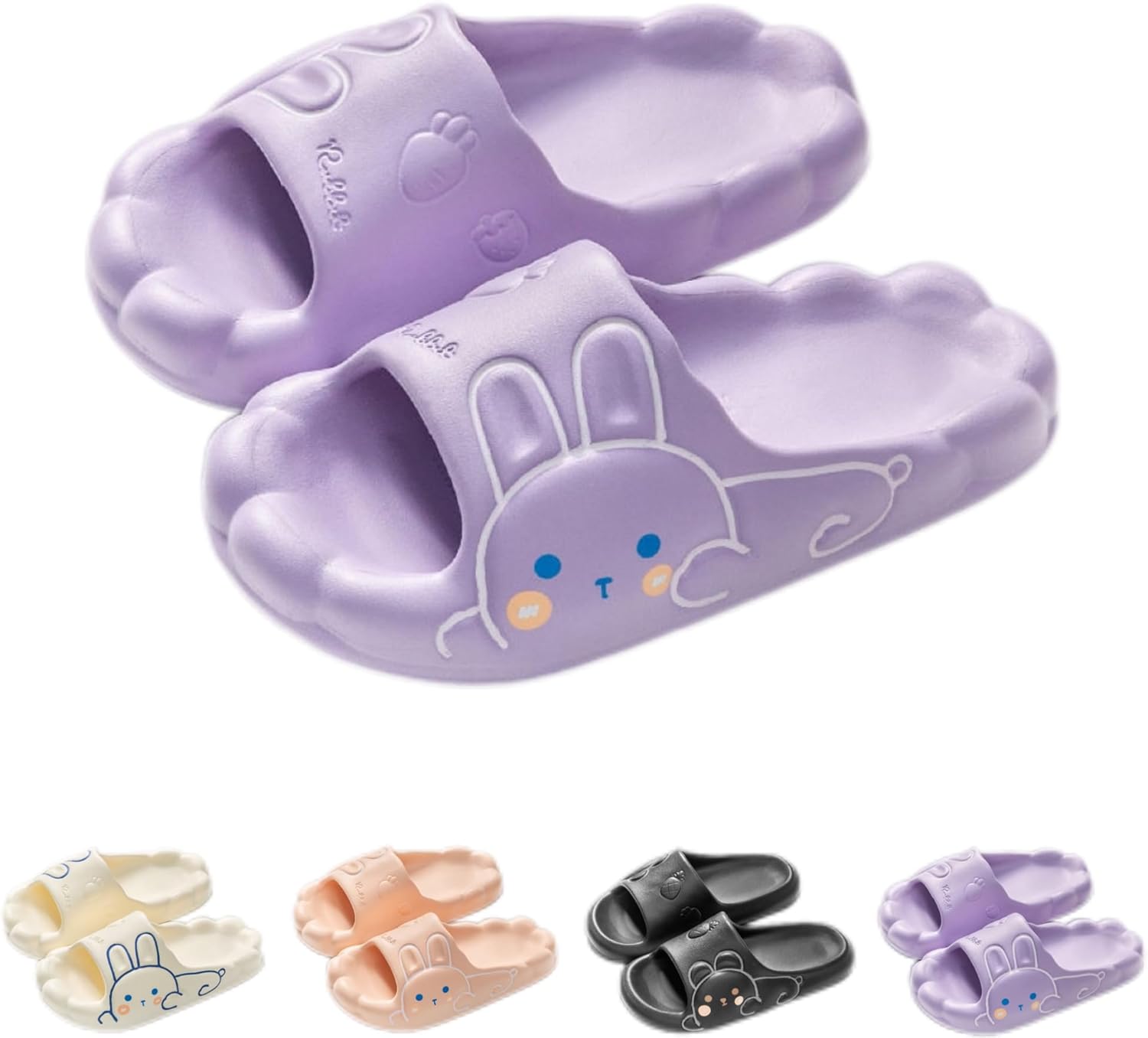 

Тапочки-платформа NTRUEML с кроликом, женские летние домашние милые мультяшные тапочки с кроликом для пары, мужские тапочки для ванной с мягкой подошвой и противоскользящим эффектом, фиолетовый