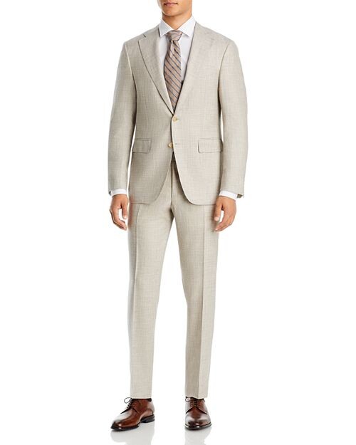 

Однотонный костюм капри приталенного кроя меланжевого цвета Canali, цвет Tan/Beige