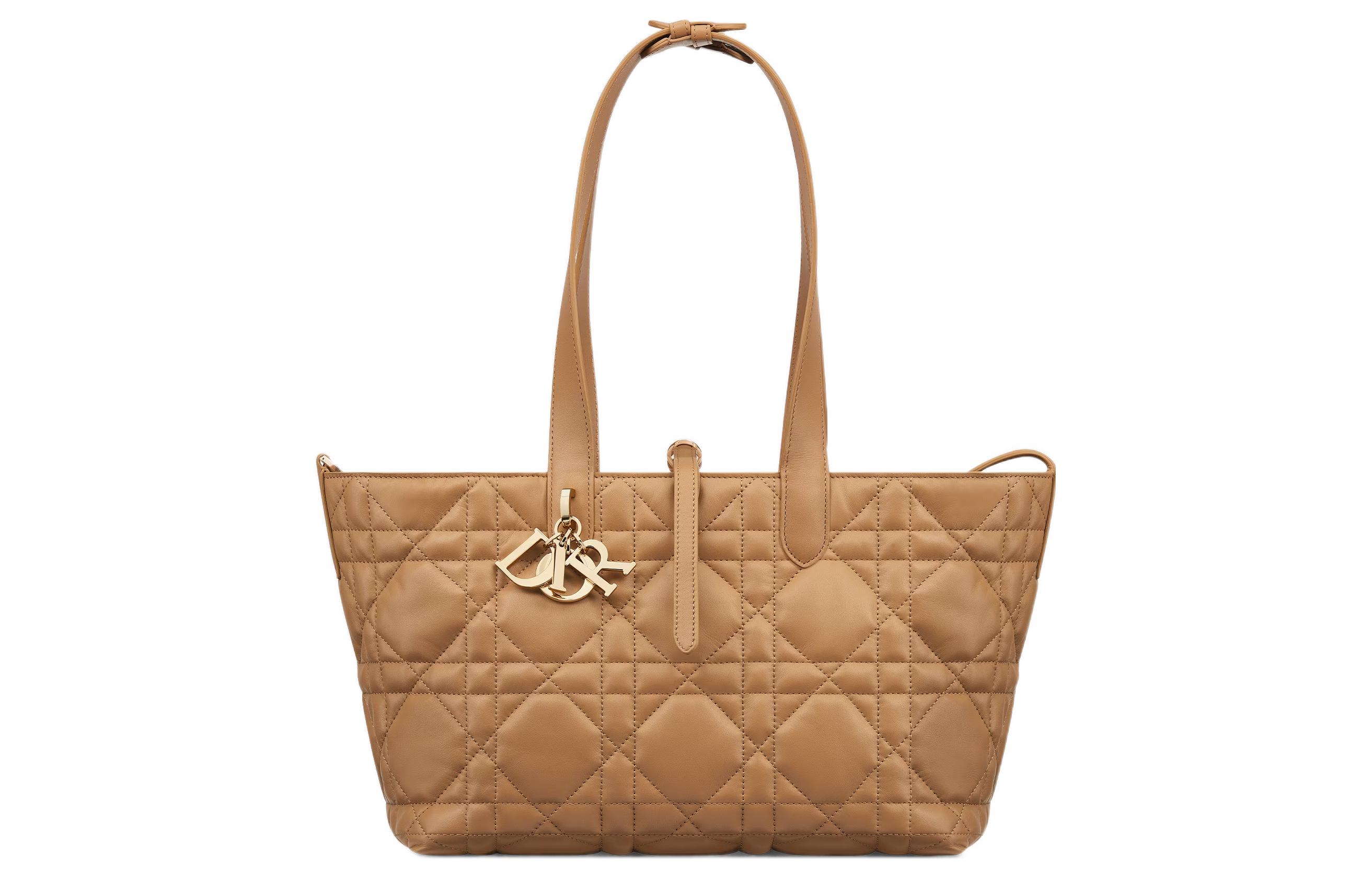 DIOR Toujours Кожаная сумка Cow Leather Native среднего размера для женщин, цвет Bronze — фото 3