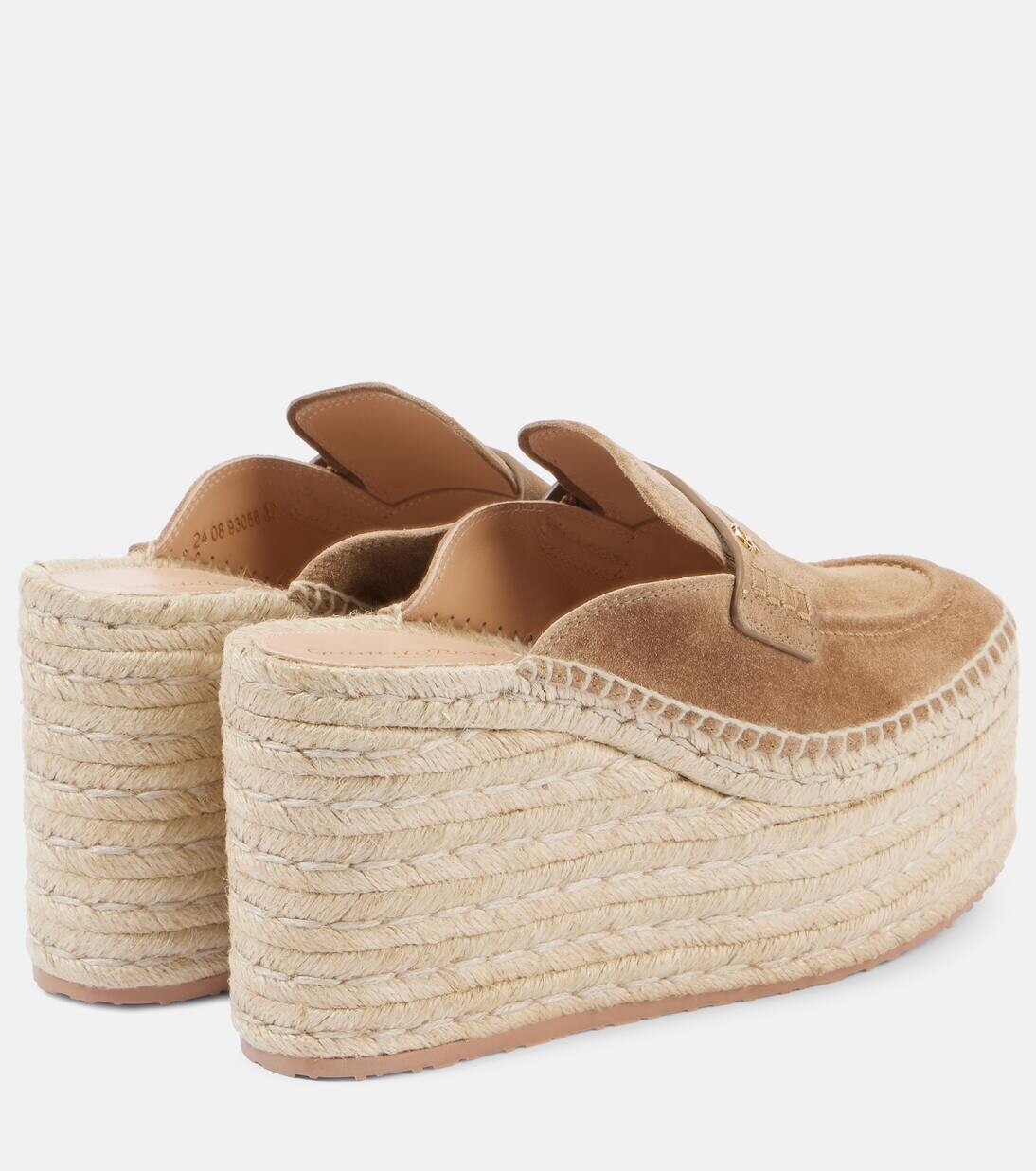 Замшевые эспадрильи на танкетке Gianvito Rossi, цвет camel+natural — фото 3