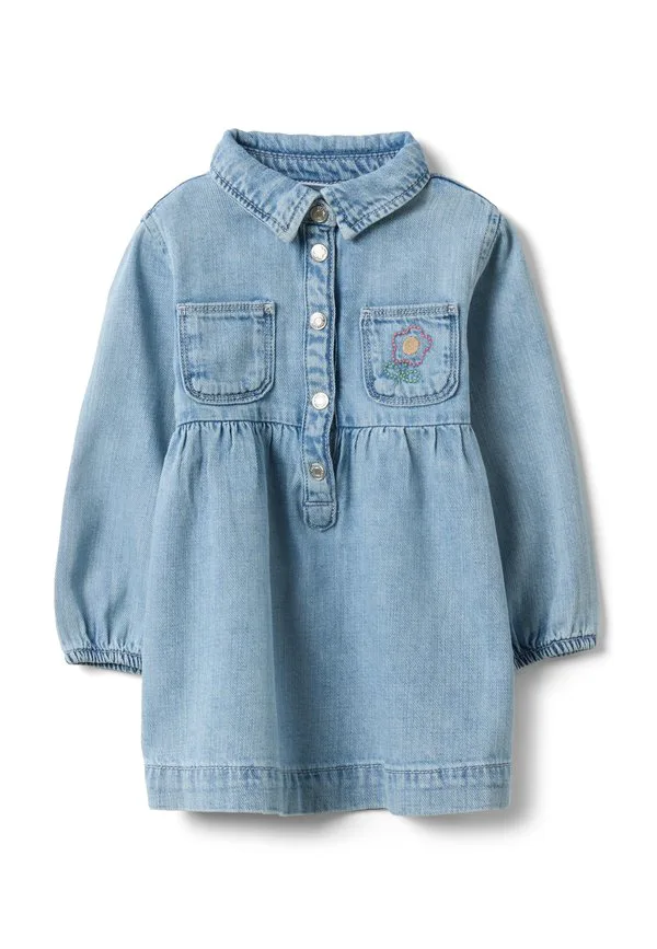 Джинсовое платье прямого кроя с воротником Ovs, Light Blue