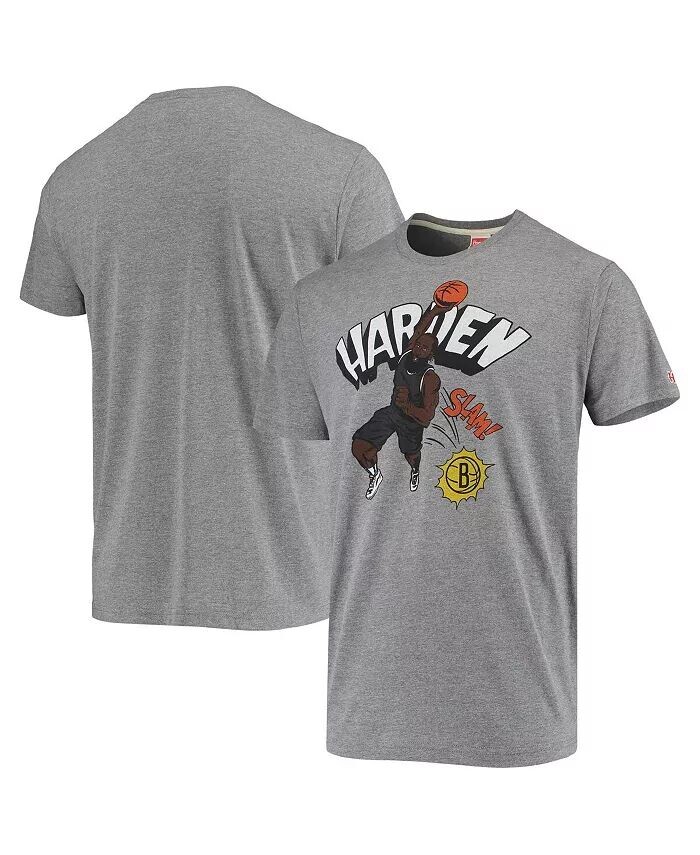 

Мужская футболка с изображением Джеймса Хардена Хизер Серая Brooklyn Nets Comic Book Player Tri-Blend Homage