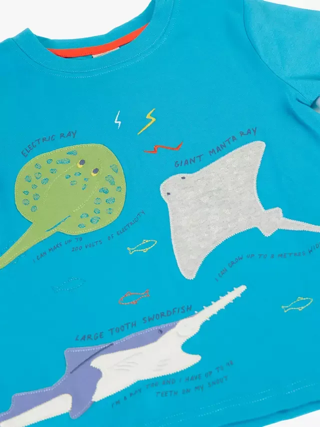 Детская футболка Avery, тропическое море/скаты Frugi — фото 4