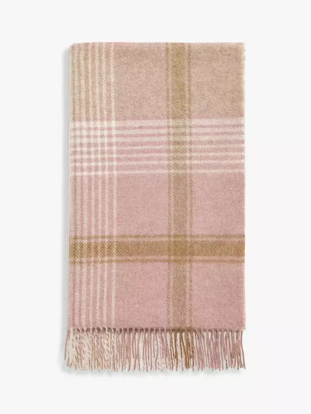 

Плед Bronte by Moon British Wool Classic Check, цвет pink/camel