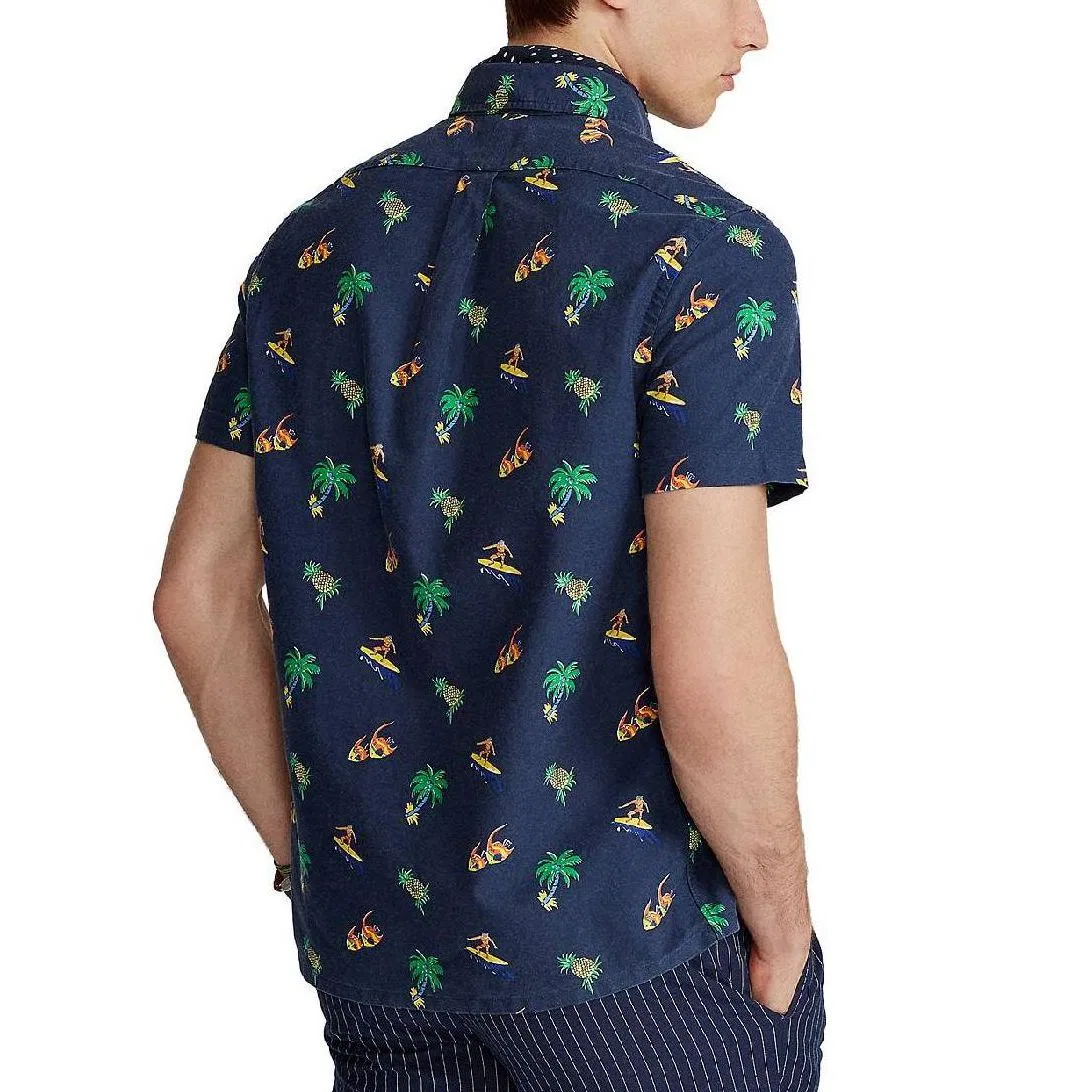 Рубашка мужская синяя Polo Ralph Lauren, Blue — фото 4