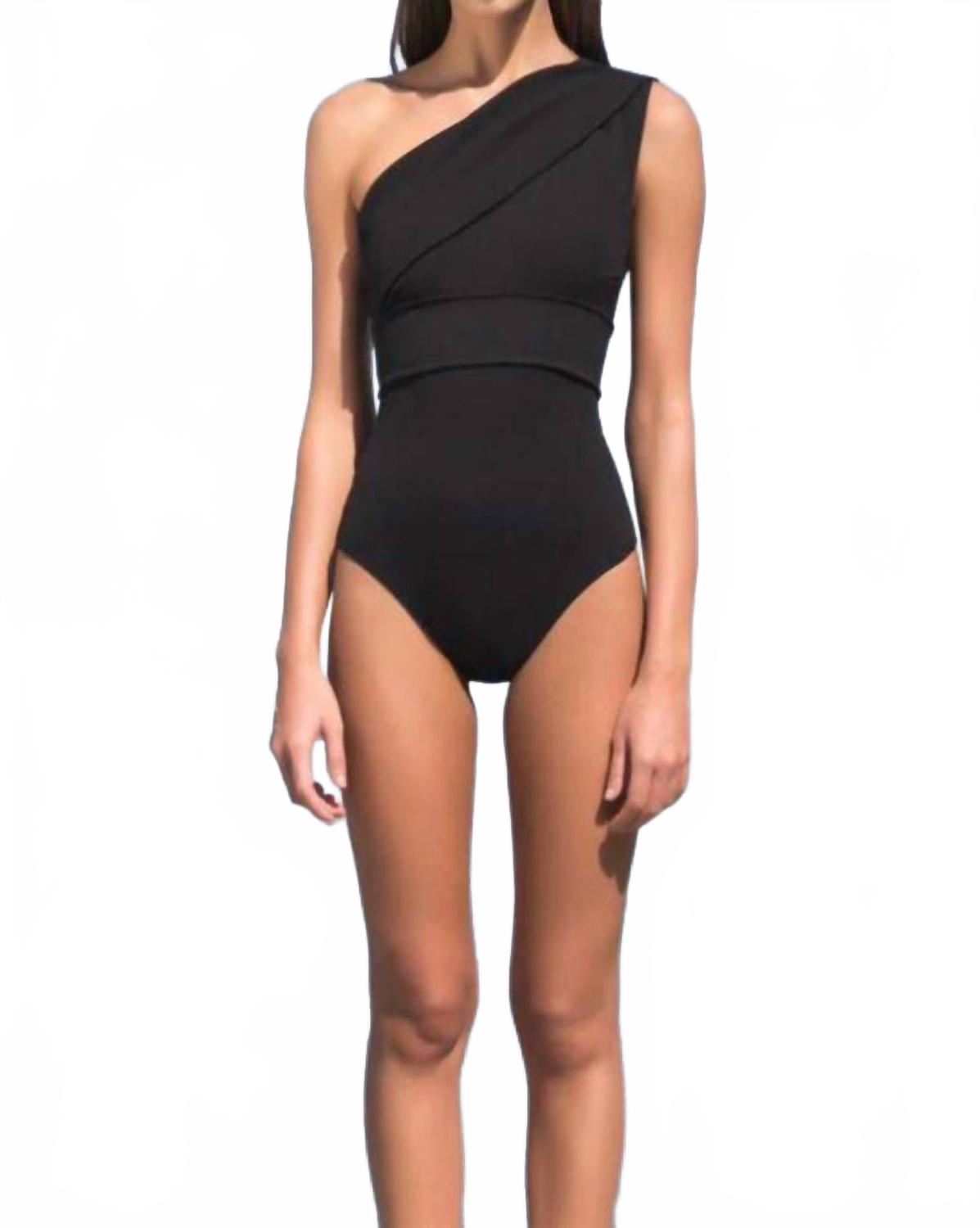 

Купальник Maria Crepe с одним плечом в черном цвете Haight