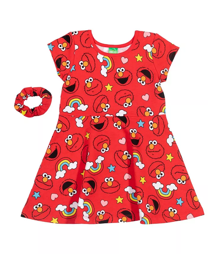 

Платье для девочки и резинка для волос Sesame Street, красный
