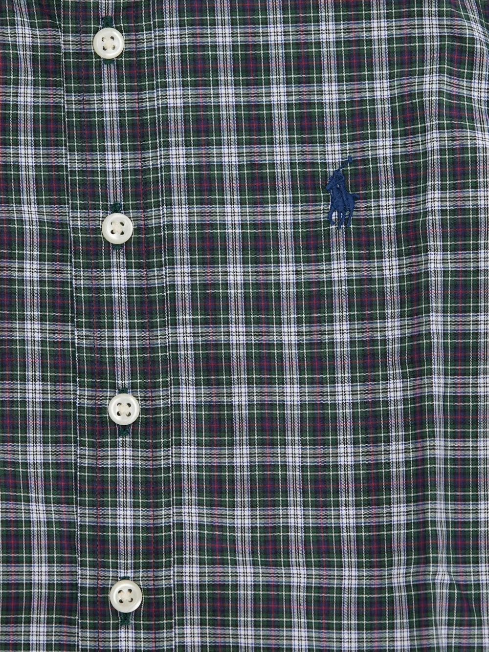 Рубашка в клетку с длинными рукавами Polo Ralph Lauren Kids, зеленый — фото 3