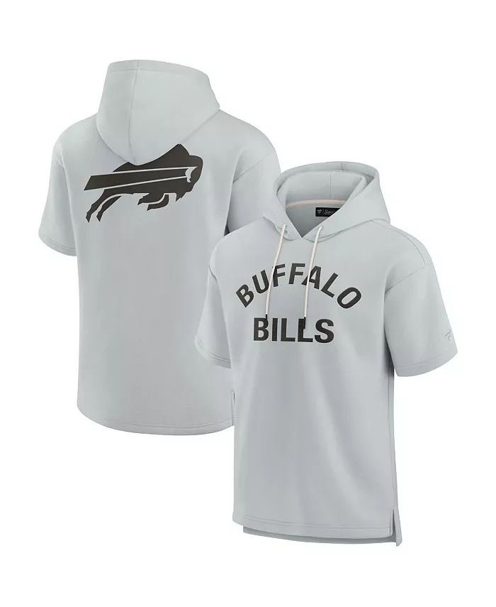 

Мужская и женская серая толстовка Buffalo Bills Elements с коротким рукавом из супермягкого флиса Fanatics