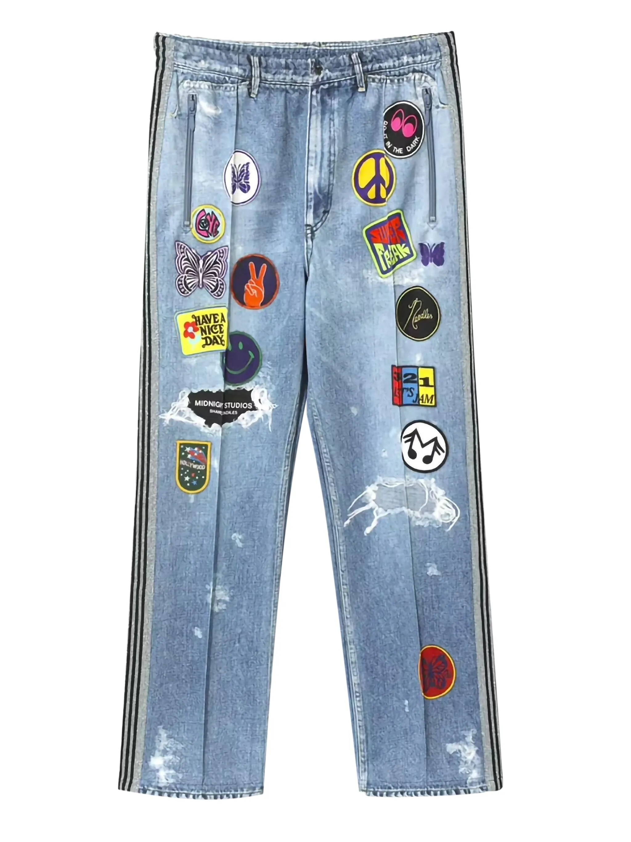 

Джинсы с нашивками Needles, синий