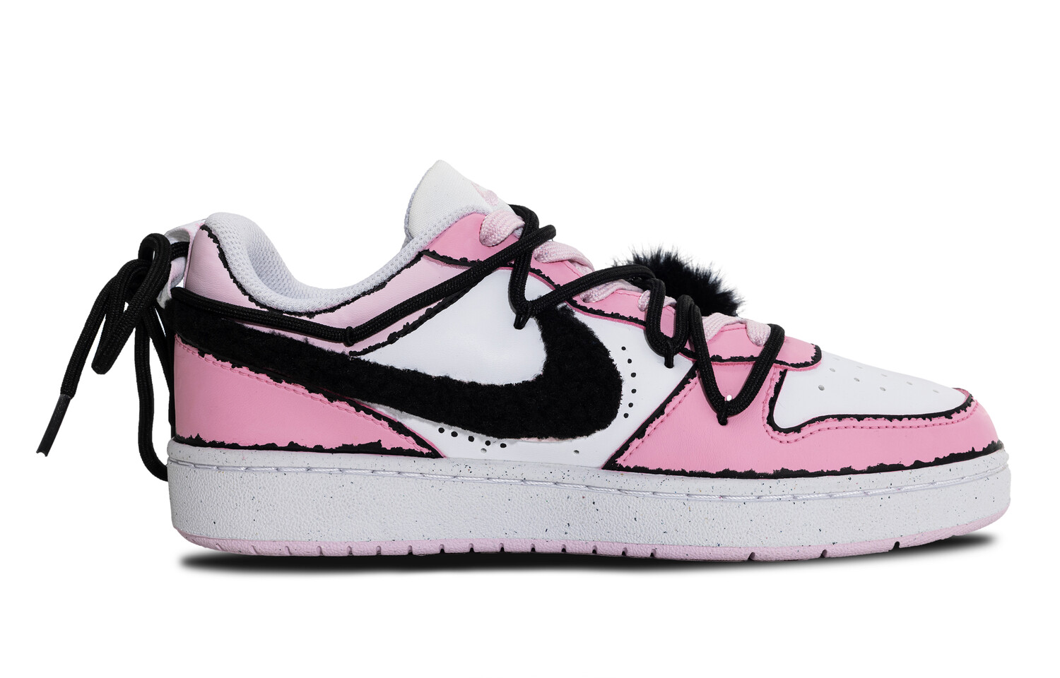 

Кроссовки Nike Court Borough Skateboarding Shoes Women's Low-top Pink/Black/White, цвет Peach