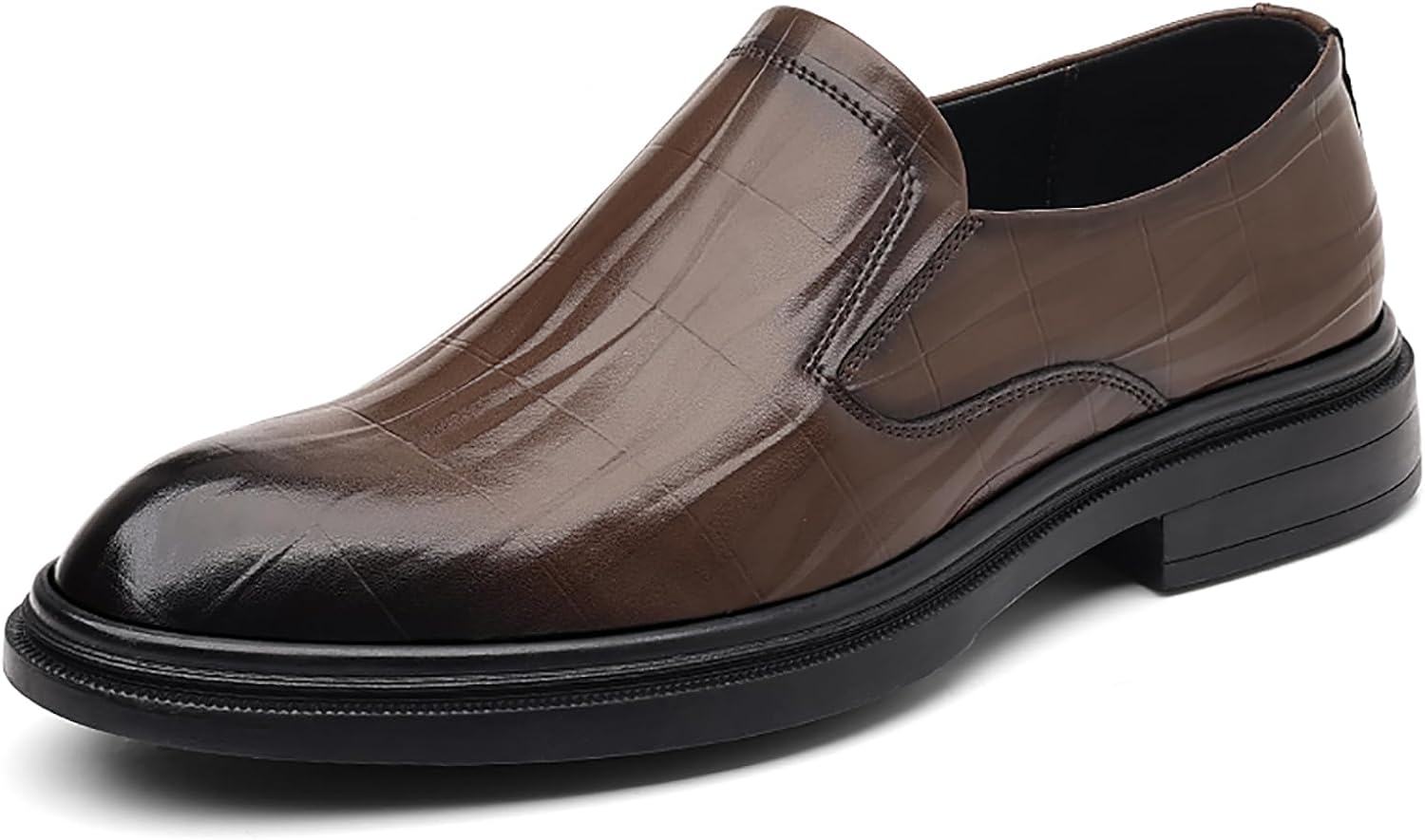 

Лоферы для мужчин из кожи с тиснением Qeosnbx, коричневый