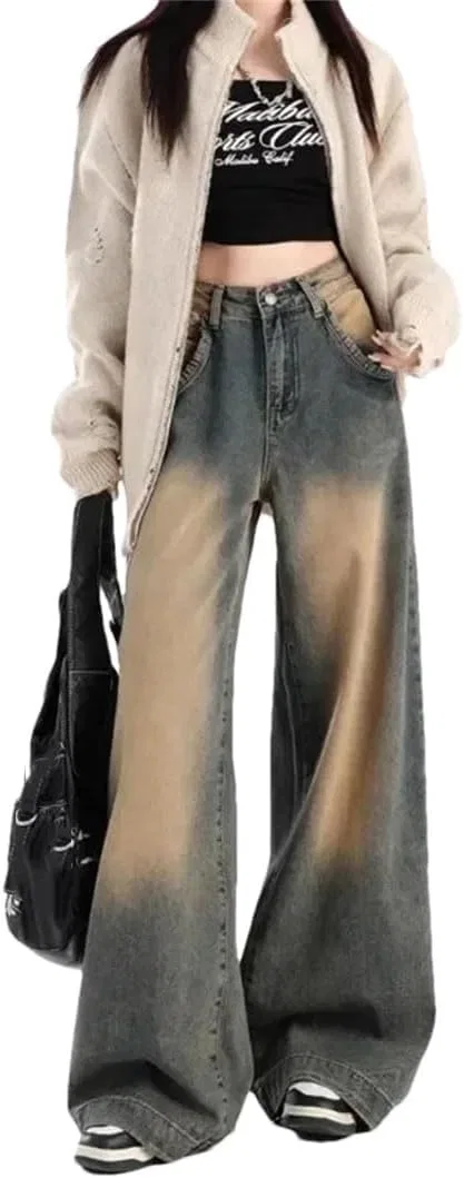 Джинсы свободные Wide Leg Punk, Oversized, As Shown