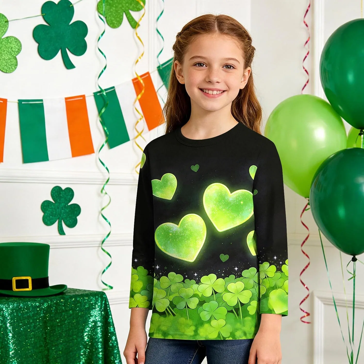 Футболка с принтом Shamrock Zzalalana, 3/4 рукав, мультиколор — фото 2