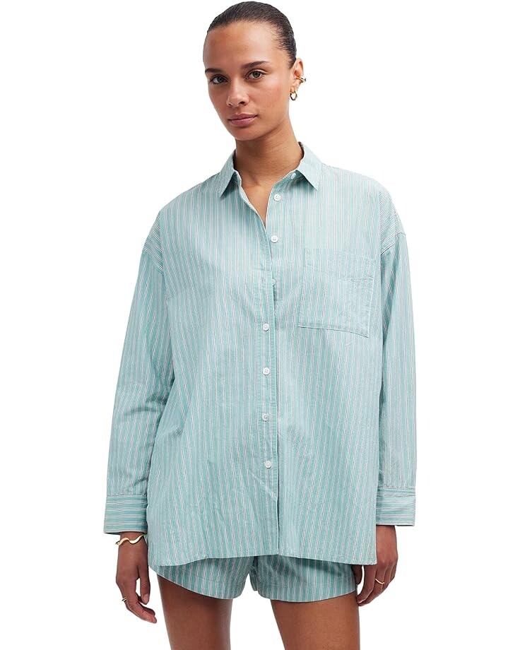 

Рубашка Madewell The Signature Poplin Oversized, цвет Dusty Verdigris