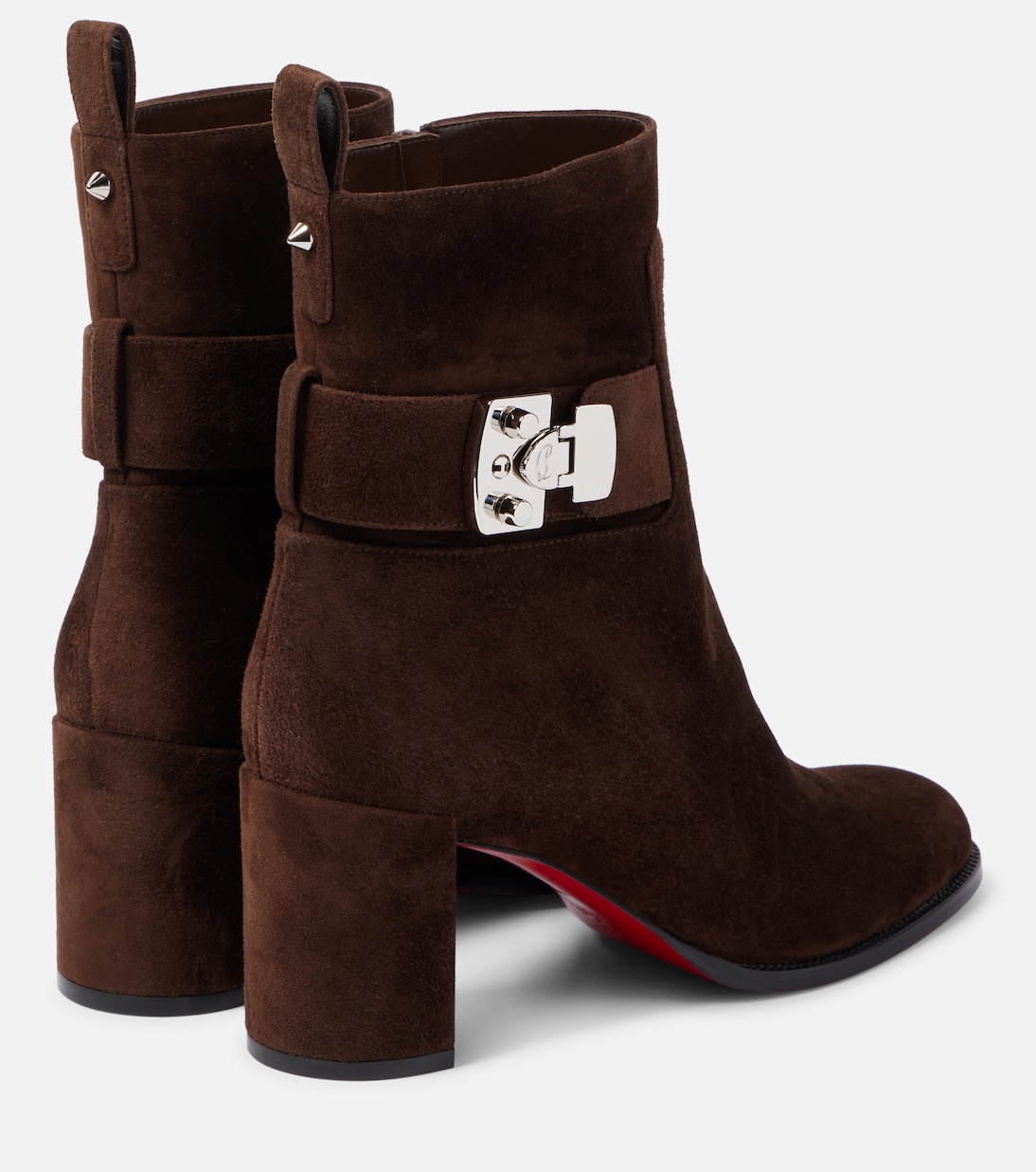 Ботинки Booty Lock 70 на шнуровке из замши Christian Louboutin, Cosme — фото 2
