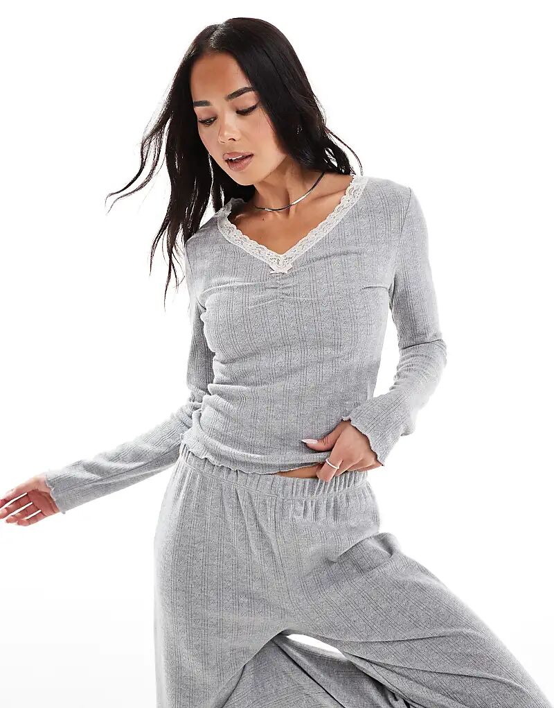 

Топ Miss Selfridge с длинными рукавами и кружевной отделкой – часть комплекта