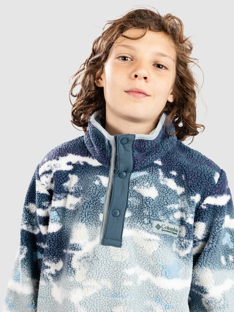Флисовый пуловер Columbia Helvetia II Printed Snap Kids Half-Zip Fleece Pullover, crushed blue sisters/evbl — фото 3