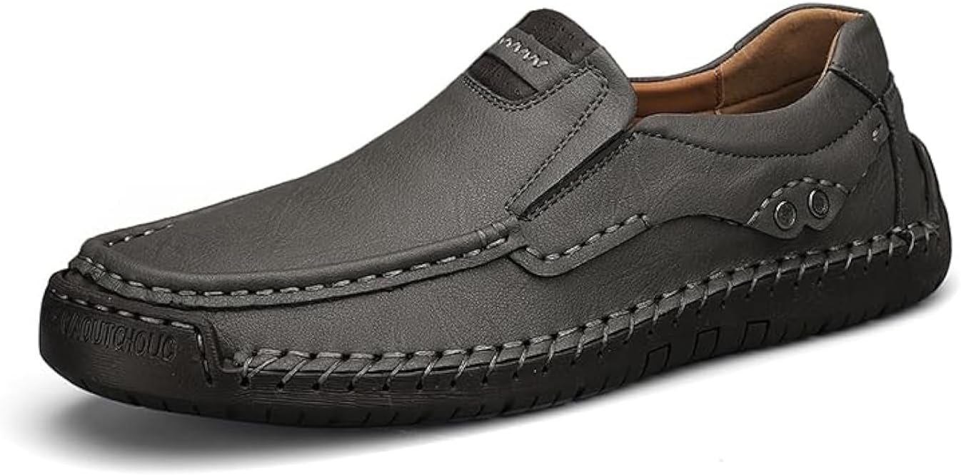 

Мужские повседневные кожаные лоферы на шнуровке, слипоны, туфли для ходьбы и вождения, мокасины Kvdrcs, серый