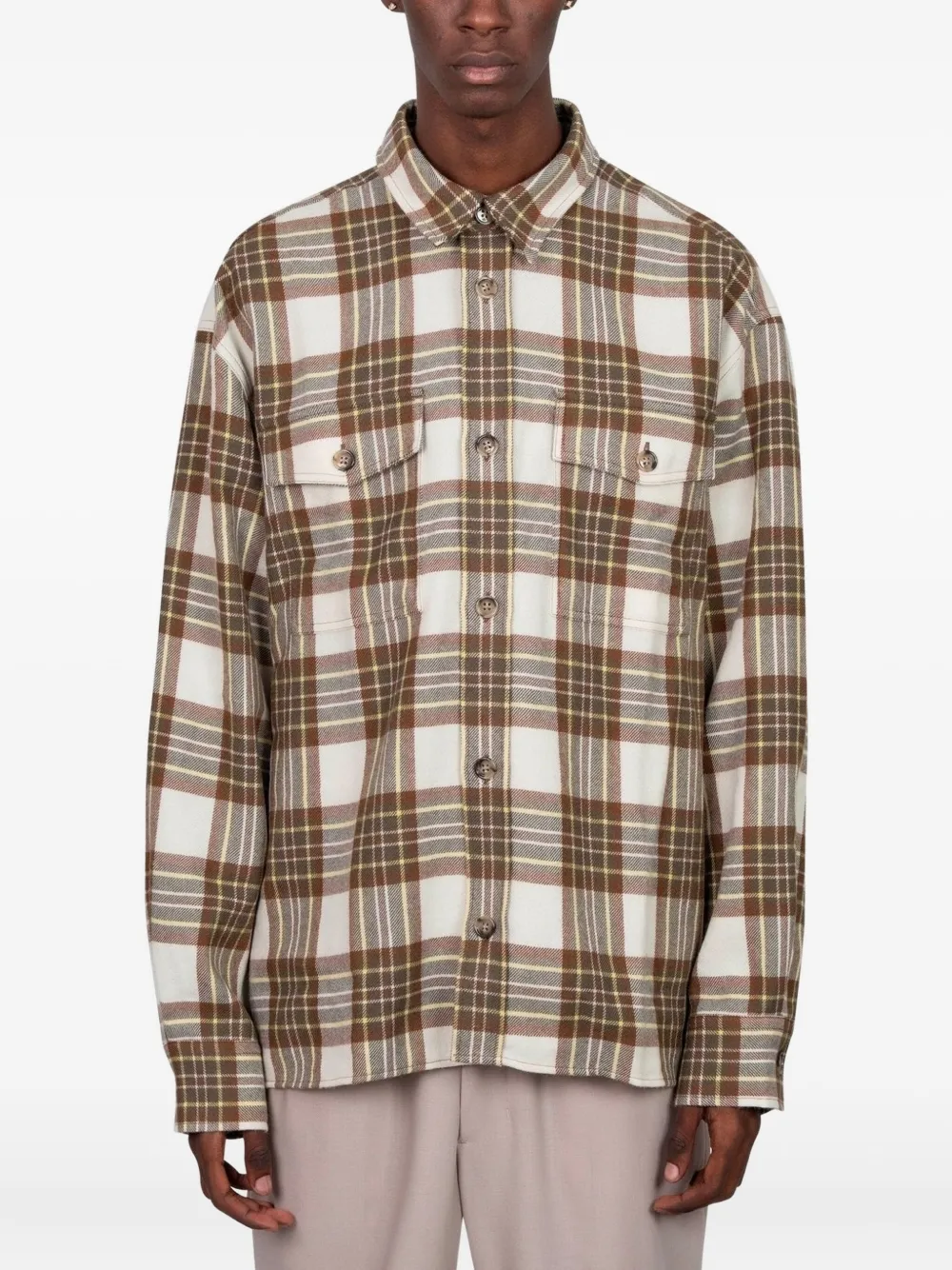 

Рубашка в клетку Ami De Coeur Ami Paris, слоновая кость