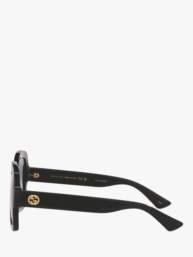 GC002057 женские прямоугольные солнцезащитные очки Gucci, Black/Grey — фото 3