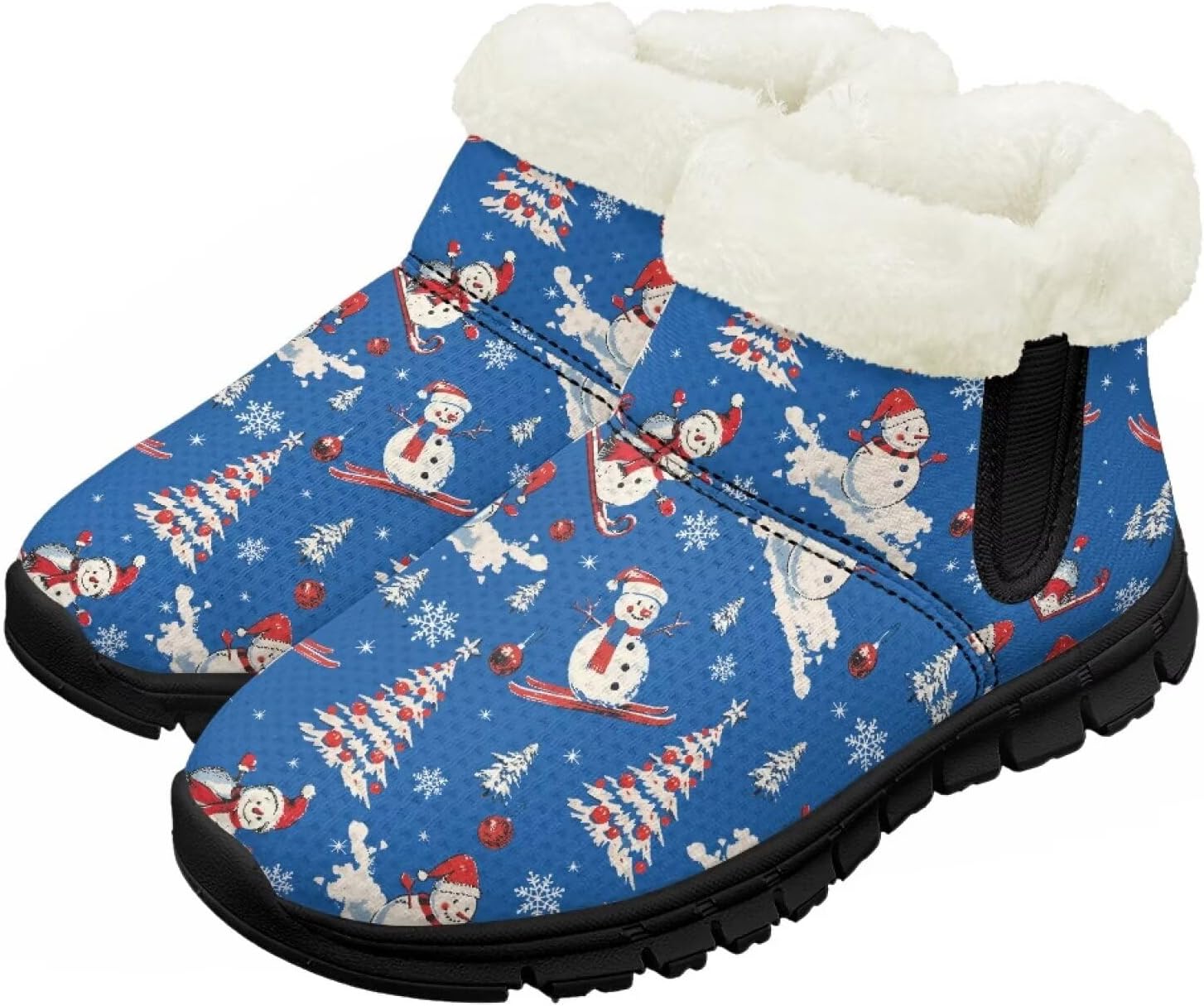 

Детские зимние ботинки для девочек и мальчиков, утепленные, с меховой подкладкой, водонепроницаемые, легкие, противоскользящие Chririnla, Skiing Snowman