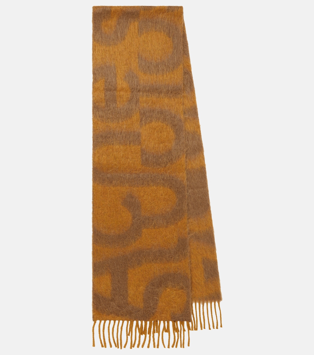 

Шарф из смесовой шерсти с логотипом Acne Studios, Caramel Brown