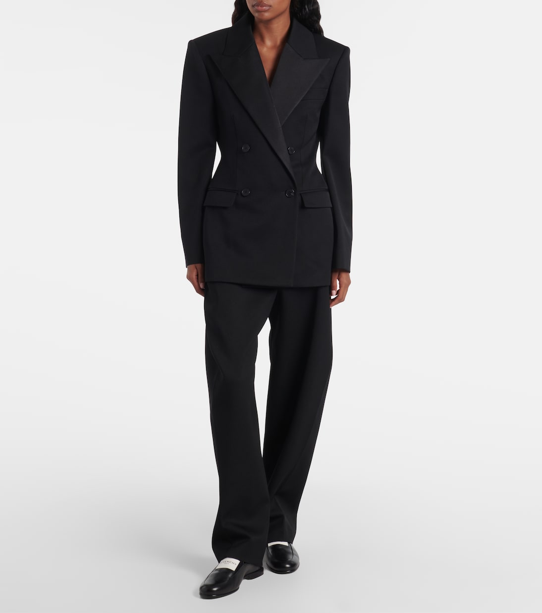 Широкие брюки Grain de Poudre из коконовой шерсти Givenchy, черный — фото 2
