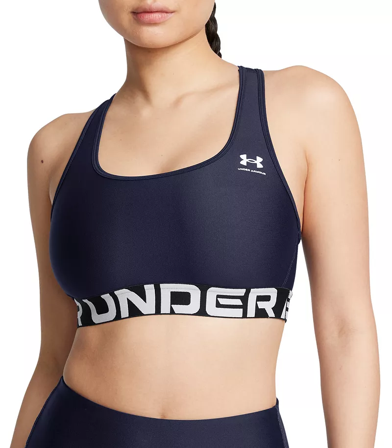 

Женский спортивный бюстгальтер с логотипом Under Armour HeatGear Mid, цвет Midnight Navy