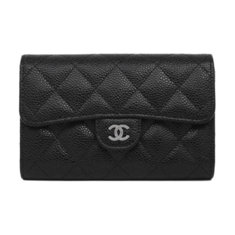 

Chanel Классический средний кошелек с клапаном, черный AP0232