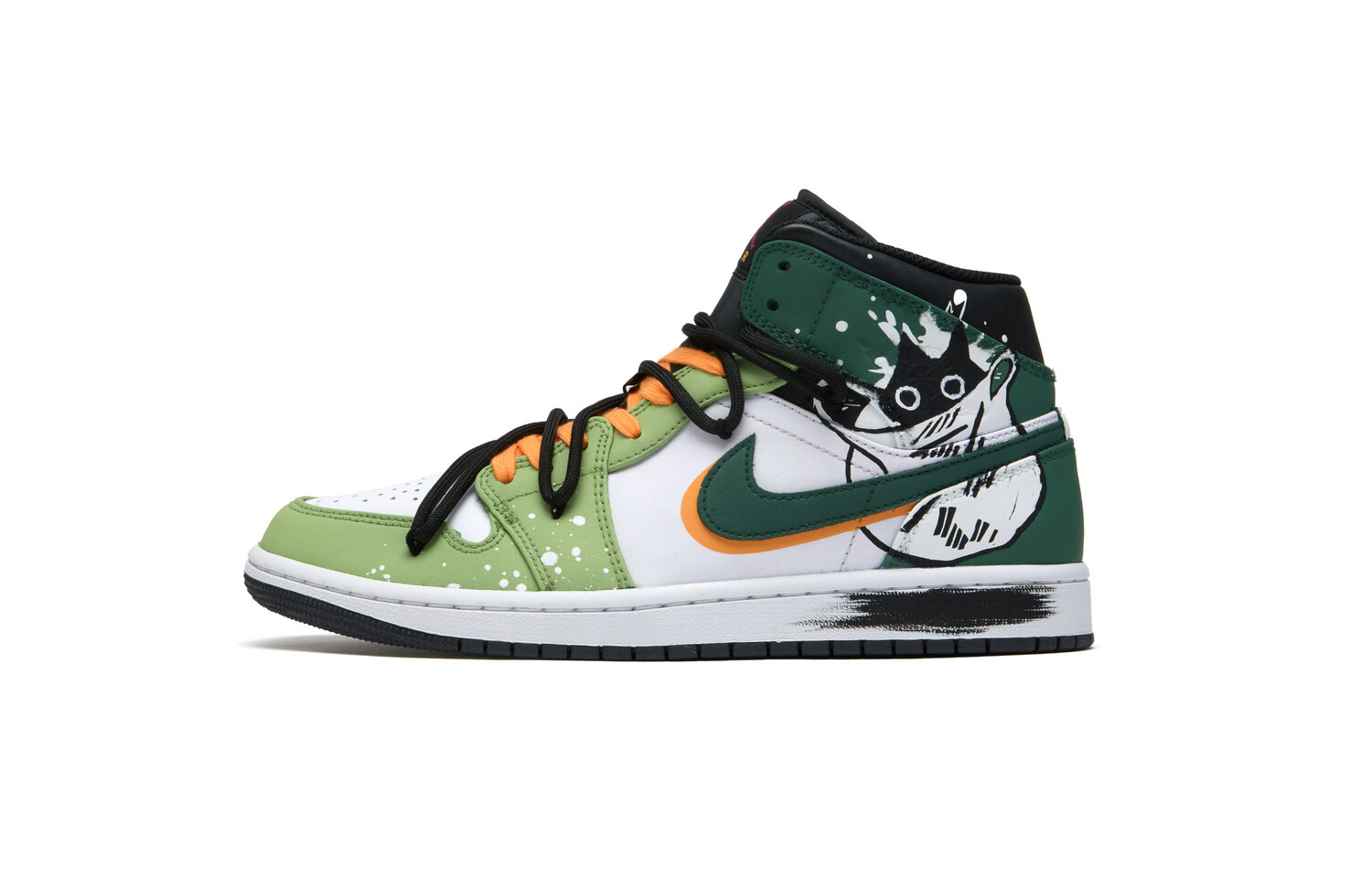 

Кроссовки Air Jordan 1 Vintage Basketball Shoes Men High-top White, зеленый