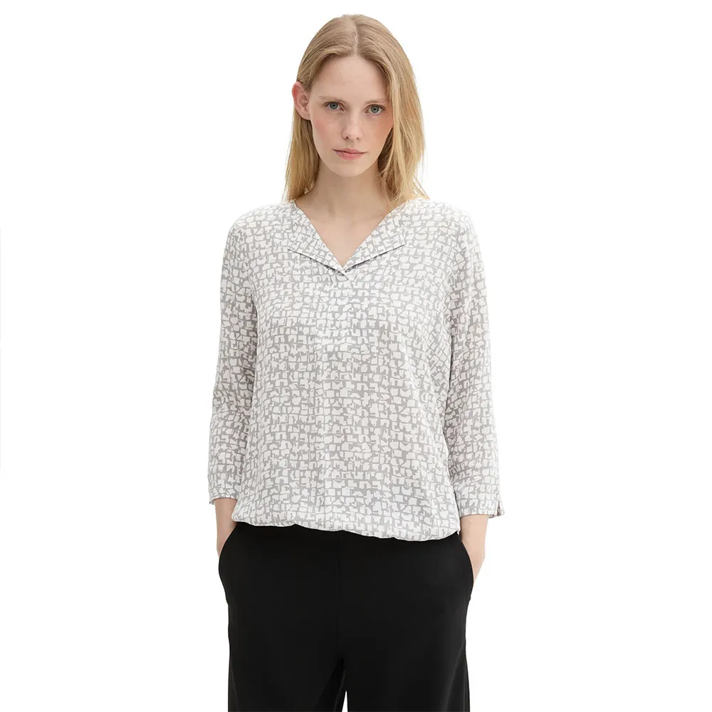 

Блуза Tom Tailor Printed 3/4 sleeve blouse, серый