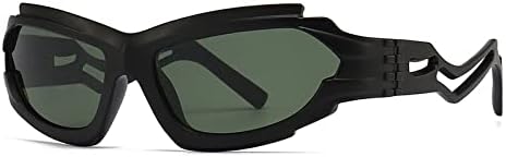 

Солнцезащитные очки 2026 года для мужчин, спортивные, обтекаемой формы, с замысловатыми вырезами, солнцезащитные очки для женщин, модные панк-очки MTZJH, C8-black Green