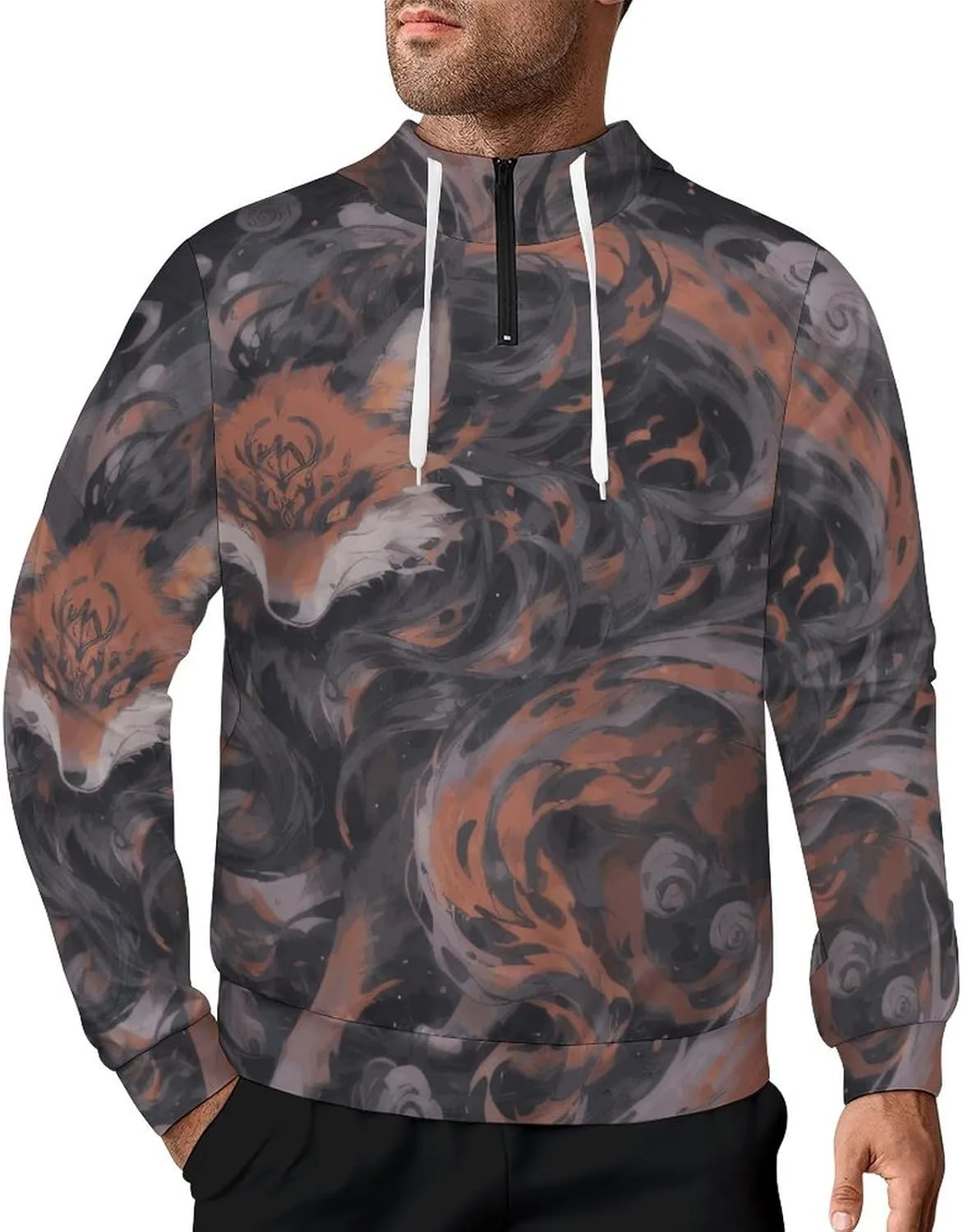 

Толстовка Zakqeik Wolf с капюшоном и молнией