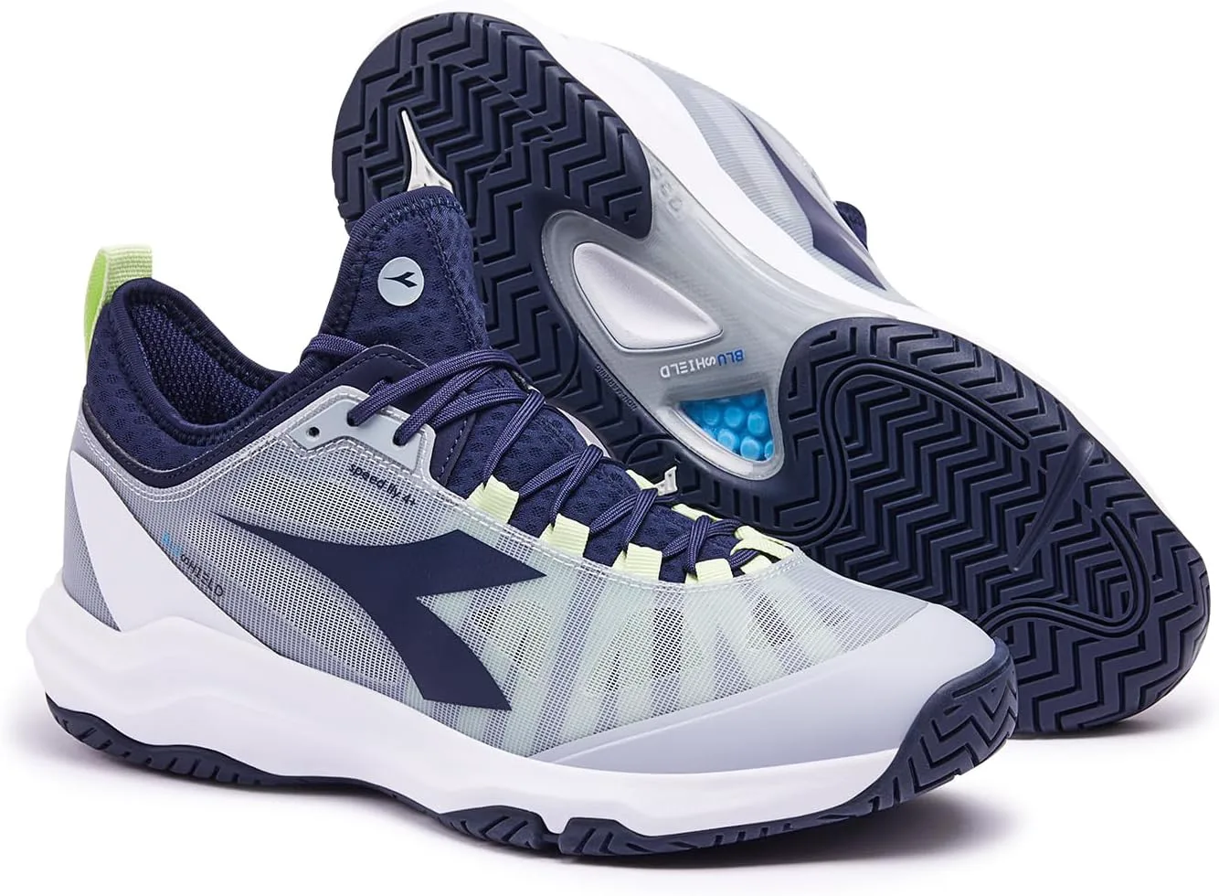 Мужские теннисные кроссовки Diadora Speed Blushield Fly 4+ для любых покрытий, серый/синий — фото 3