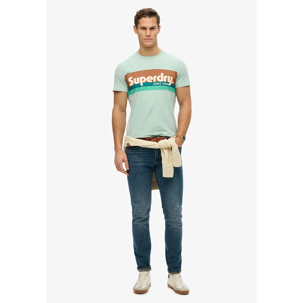 Футболка с коротким рукавом Superdry Terrain Logo Stripe Relxed, зеленый — фото 4