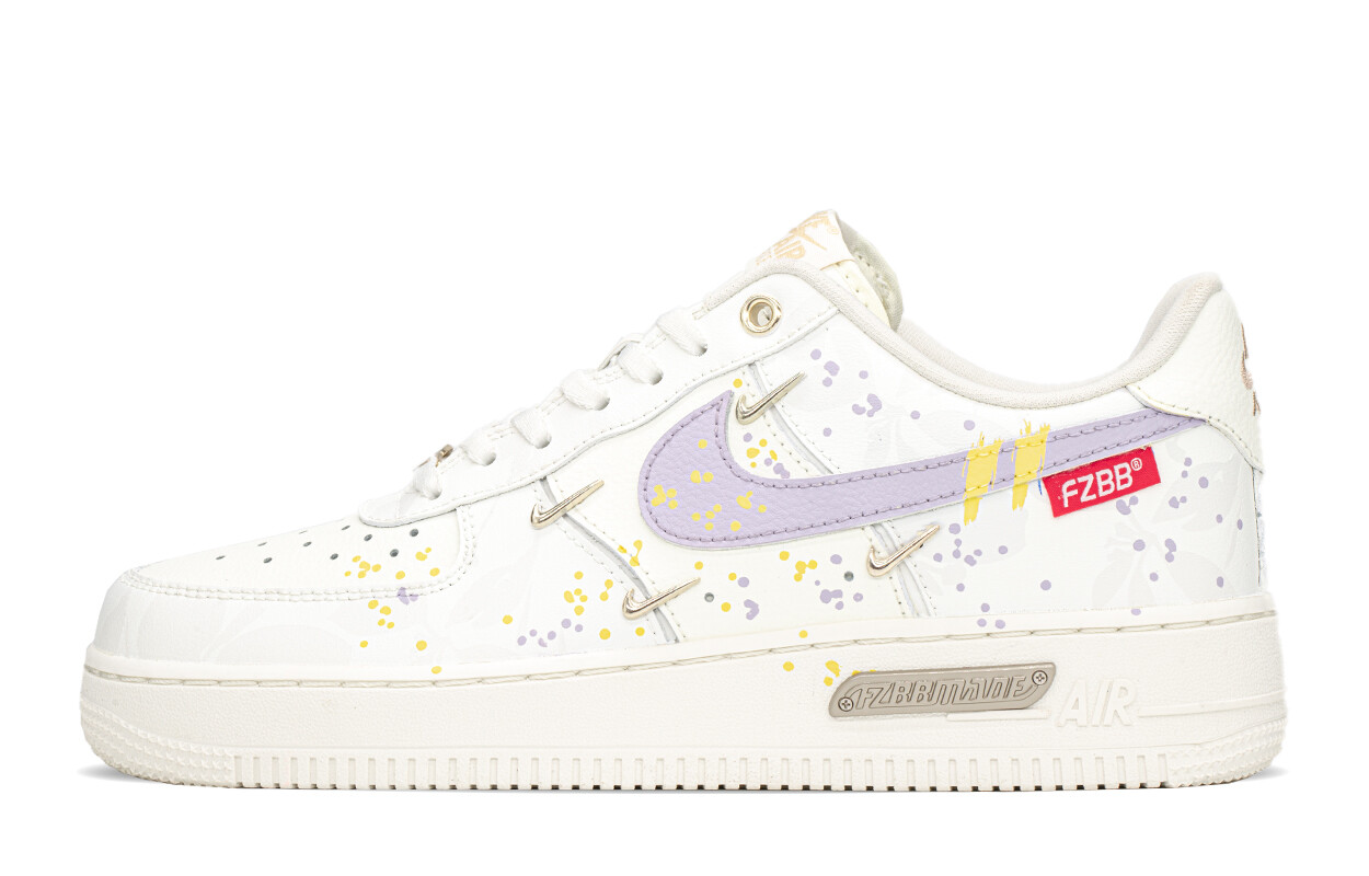 

Кроссовки Nike Air Force 1 Skateboarding Shoes Women's Low-top Beige/purple, фиолетовый