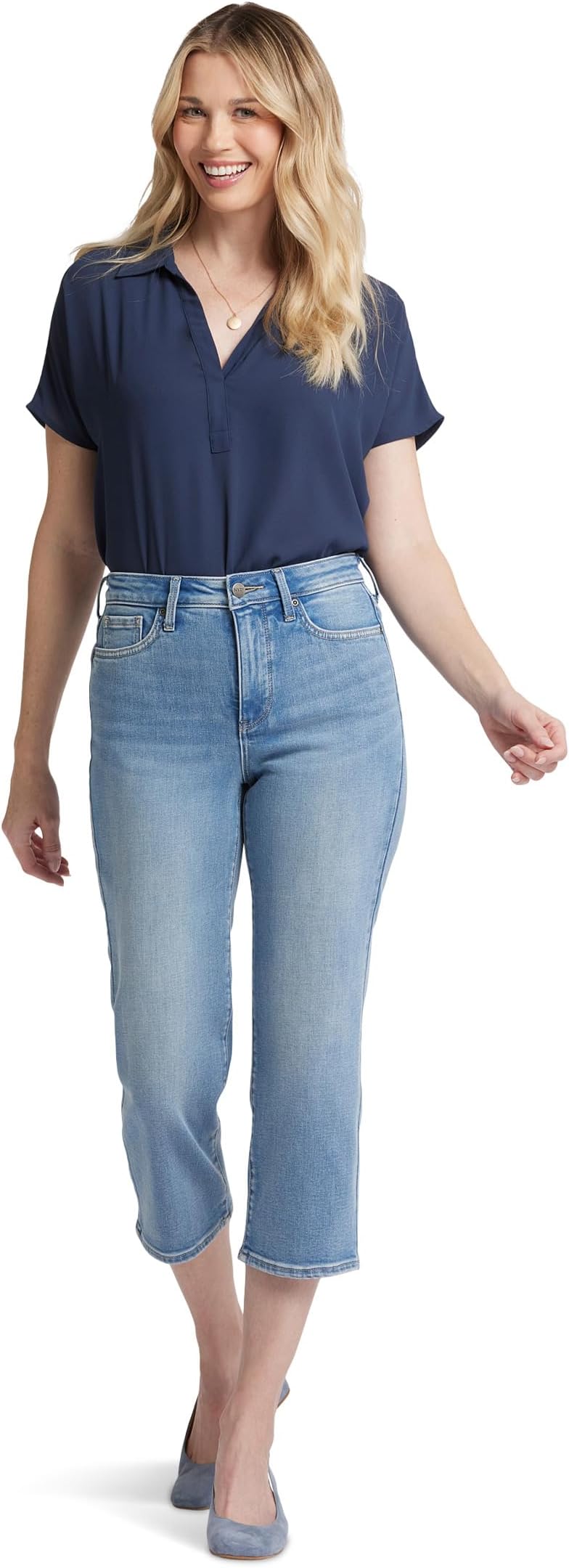 

Джинсы NYDJ Joni High-Rise Relaxed Capri in Blue Valley, цвет Blue Valley