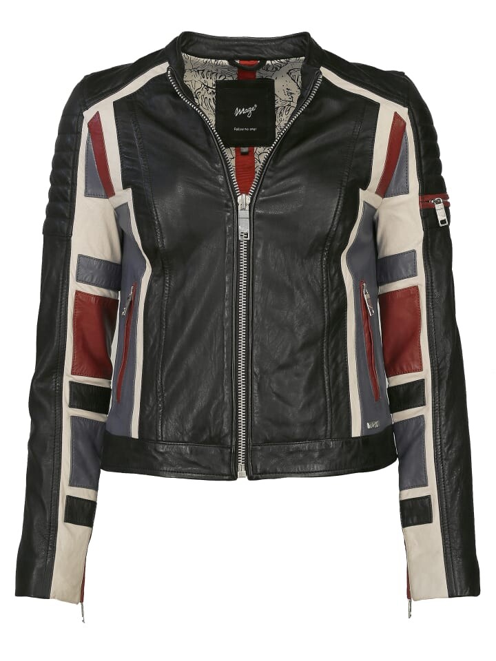 

Кожаная куртка Maze Nebraska, цвет black/navy, Черный, Кожаная куртка Maze Nebraska, цвет black/navy