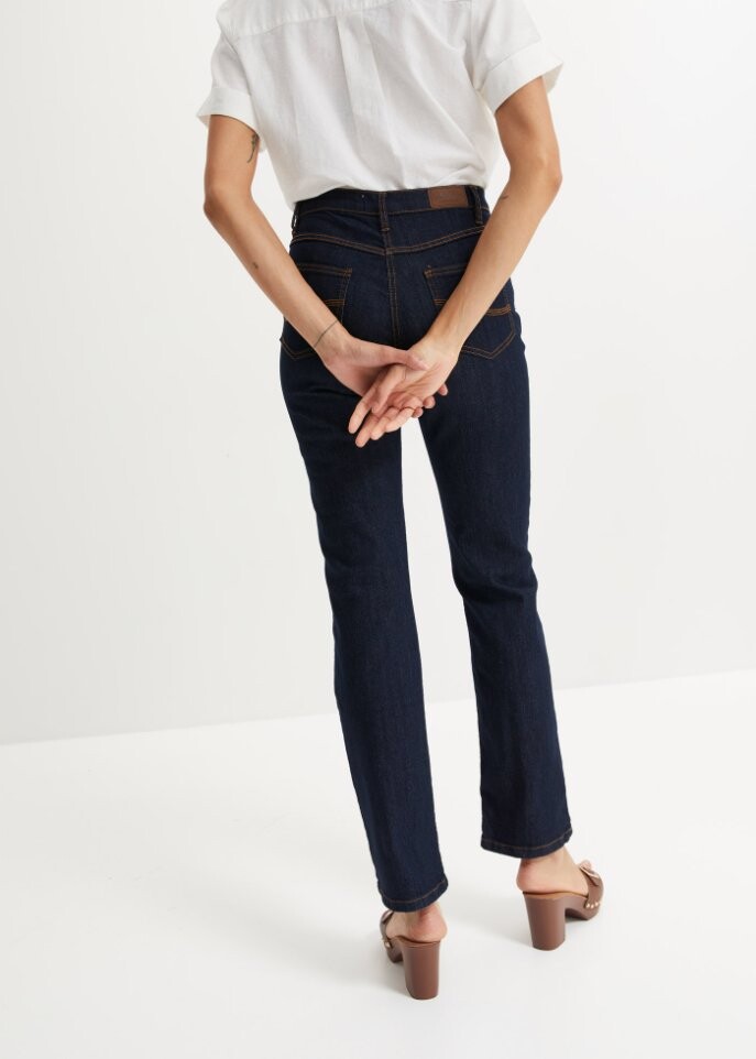 Комфортные эластичные прямые джинсы John Baner Jeanswear, синий — фото 4
