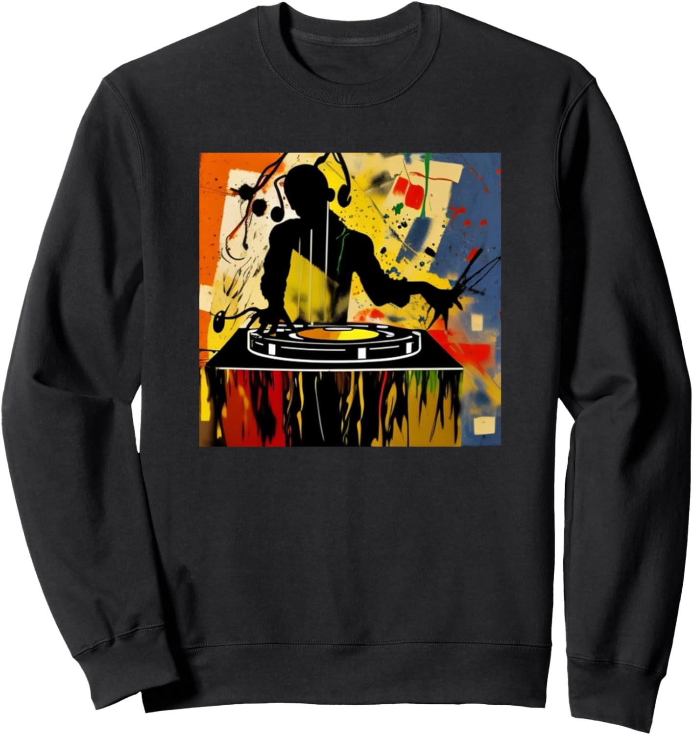 

Толстовка с изображением силуэта диджея и проигрывателя виниловых пластинок Dj Turntable Discjockey Men Women Kids Boys + Gift, черный