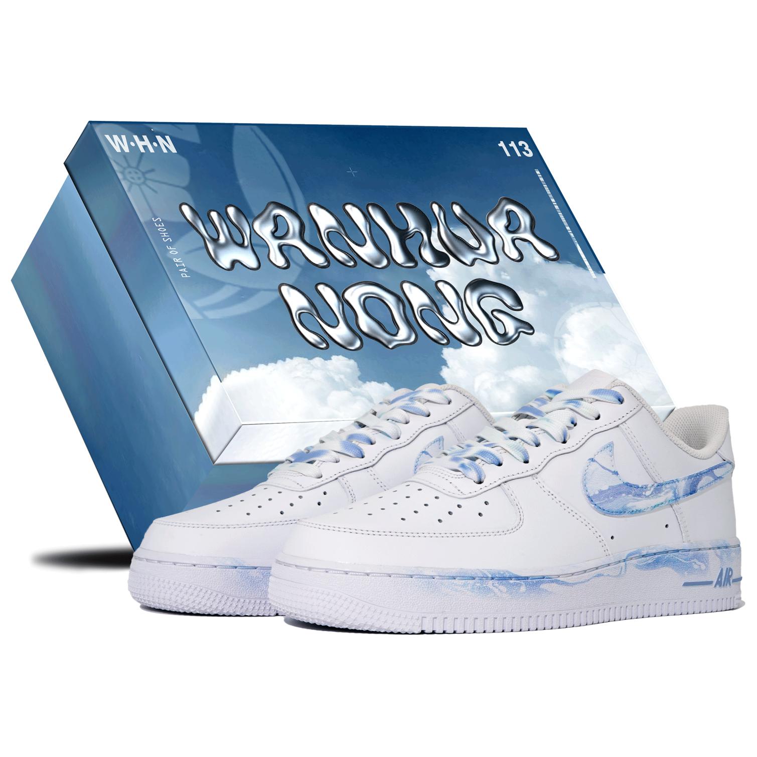 

Кроссовки Nike Air Force 1 Skateboarding Shoes Unisex Low-top Blue, белый