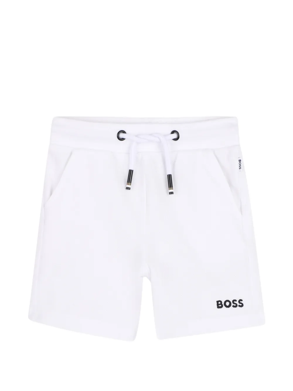 Комплект из рубашки поло и шортов Boss Kidswear, бежевый — фото 4