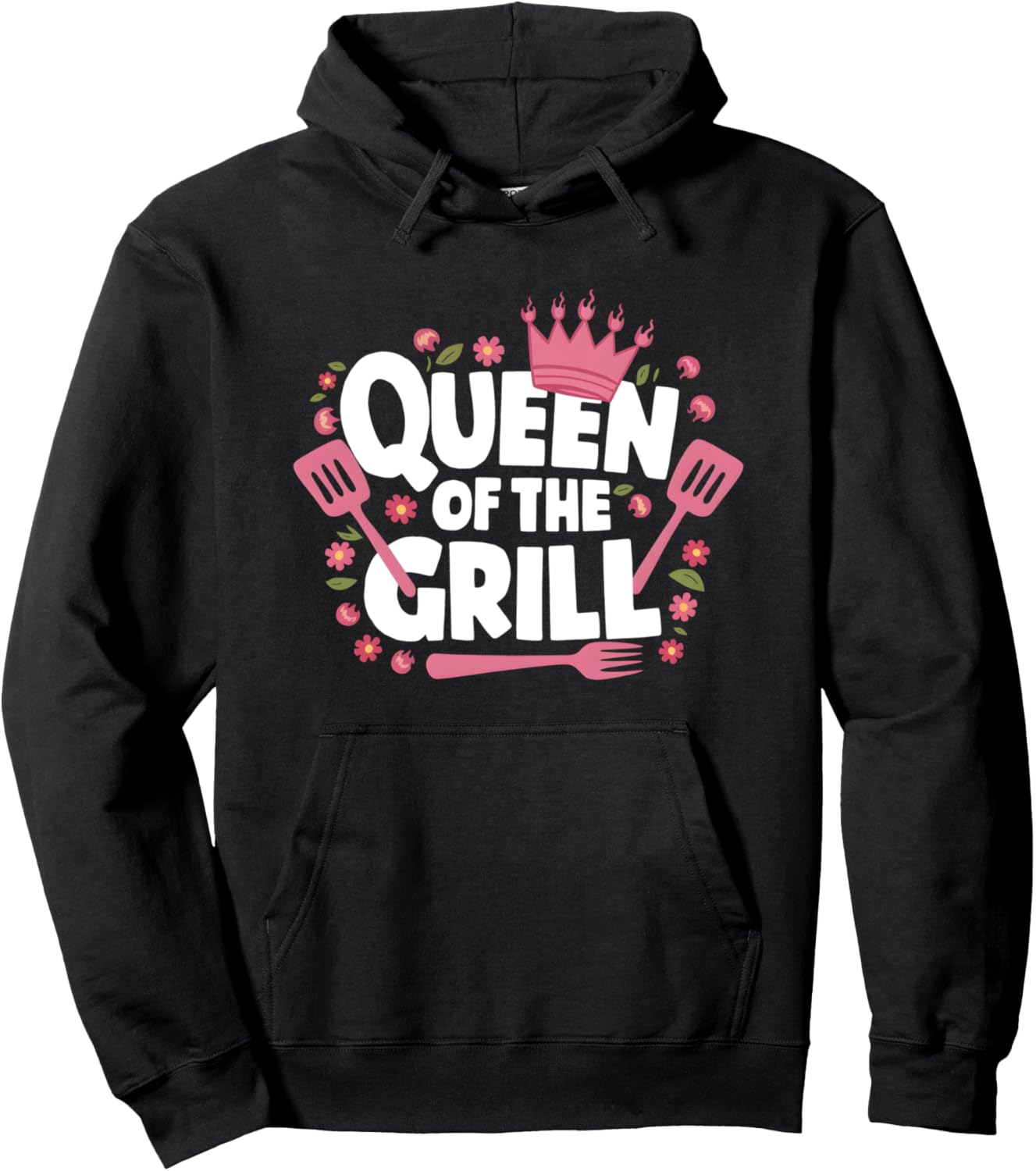 

Королева гриля: женская толстовка для барбекю Grill Queen: Bbq And Crown, черный