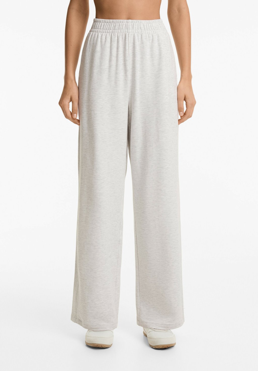 

Спортивные штаны SOFT TOUCH RIB DETAIL WIDE-LEG OYSHO, цвет Mottled Light Grey