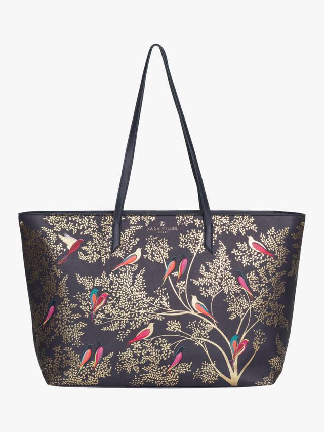

Большая сумка-тоут из искусственной кожи саффиано Sara Miller, Smokey Blue Birds