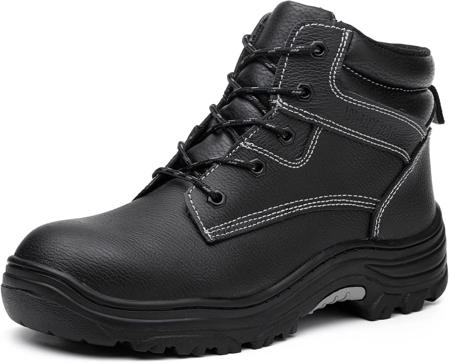 

Мужские стальные ботинки ANGRYRAM с защитным носком, удобные водонепроницаемые ботинки, противоскользящие легкие защитные туфли, рабочая обувь для мужчин, черный